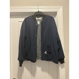 Bulwark FR Snap Button Up Jacket Mens Size 3XL Navy Blue Lined Flame Resistant